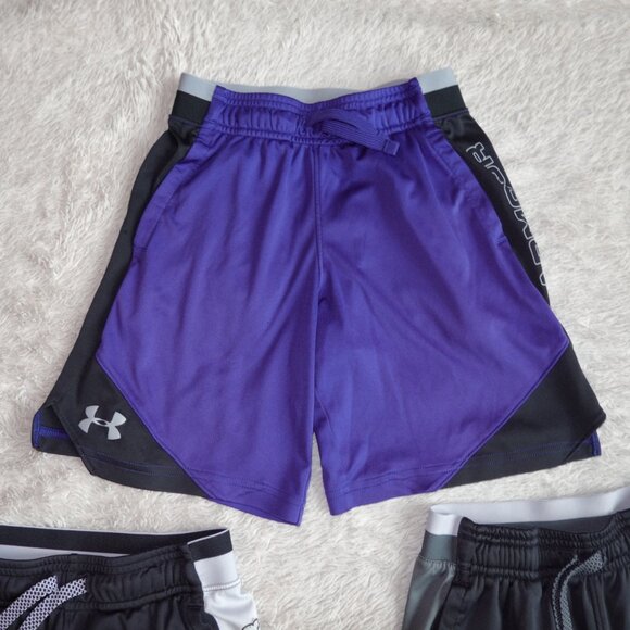 Boys Size YSM Youth Small Under Armour Heat Gear Loose Fit - Set of 3 Shorts - Picture 4 of 8